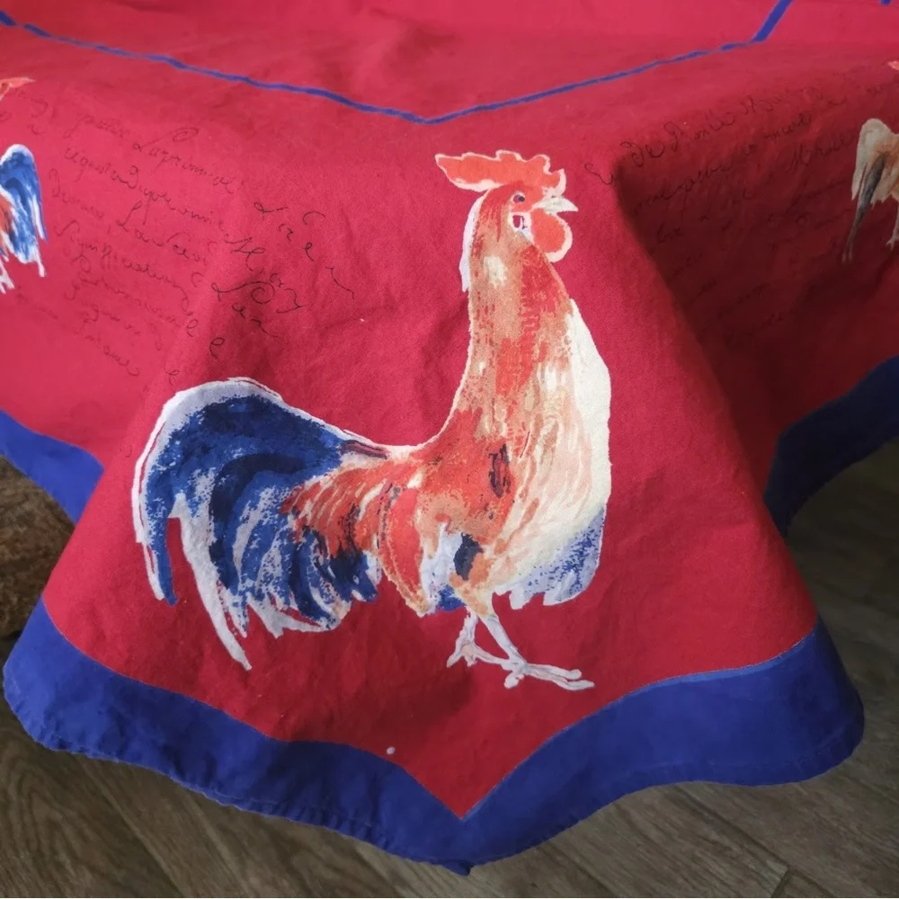 Rooster Script collection by Williams-Sonoma 70 x 108 tablecloth provence cotton
